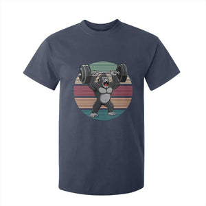 Fitness Lover Gift T Shirt For Kid Powerlifting Gorilla Strength TS12 Navy Print Your Wear