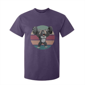 Fitness Lover Gift T Shirt For Kid Powerlifting Gorilla Strength TS12 Purple Print Your Wear