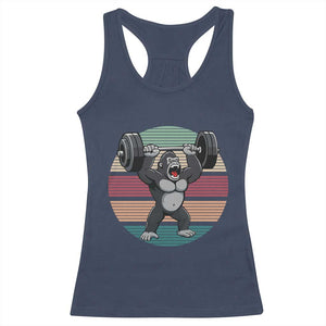 Fitness Lover Gift Racerback Tank Top Powerlifting Gorilla Strength TS12 Navy Print Your Wear