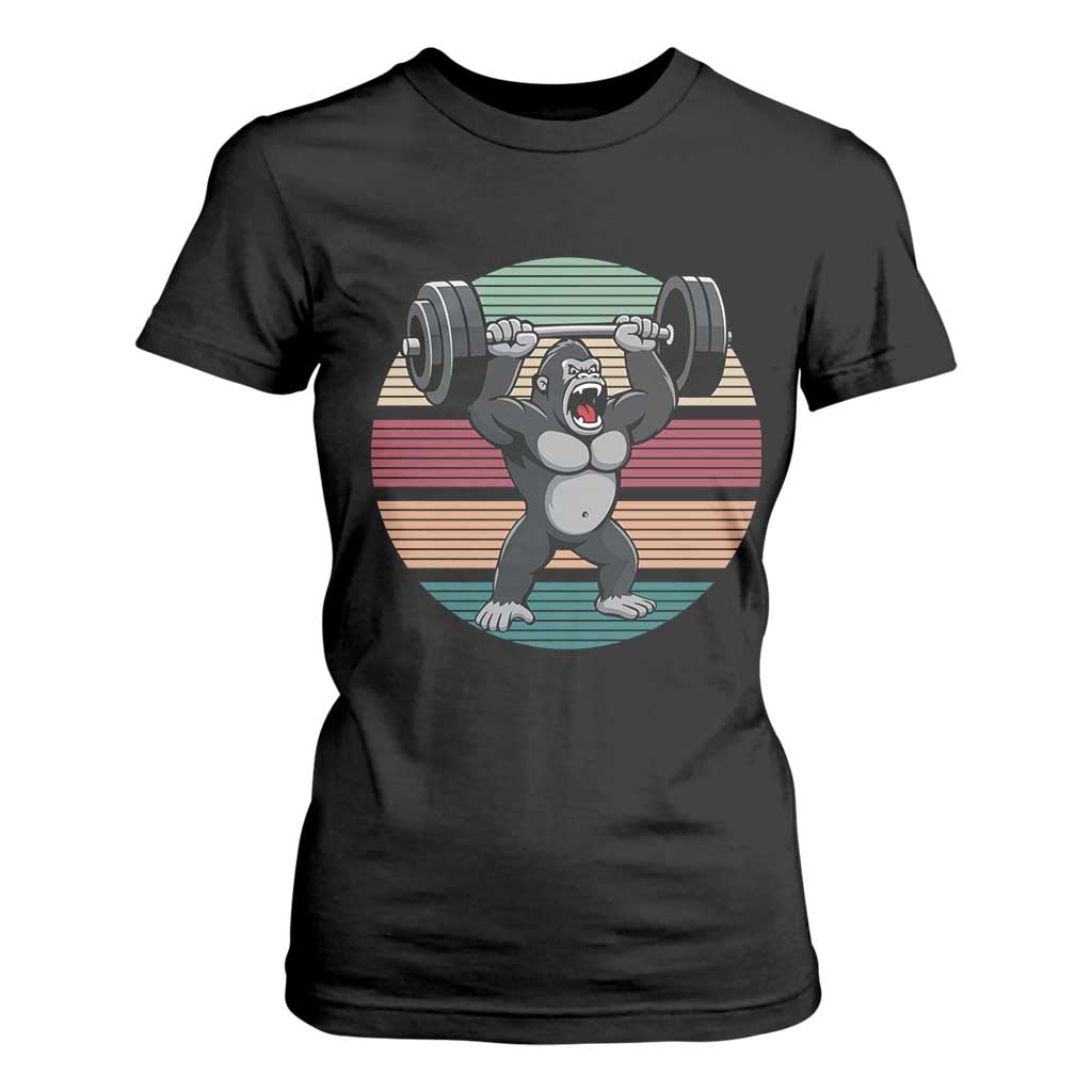 Fitness Lover Gift T Shirt For Women Powerlifting Gorilla Strength TS12 Black Print Your Wear