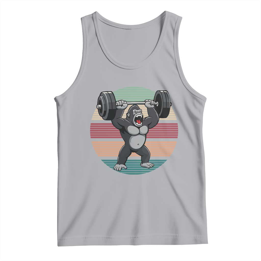 Fitness Lover Gift Tank Top Powerlifting Gorilla Strength TS12 Athletic Heather Print Your Wear