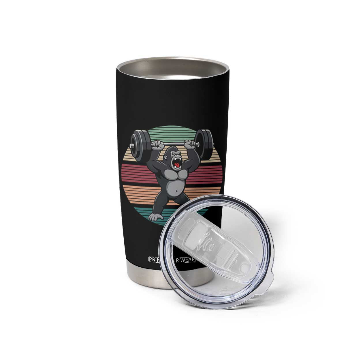 Fitness Lover Gift Tumbler Cup Powerlifting Gorilla Strength TS12 Print Your Wear