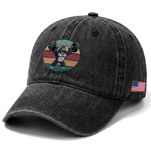 Fitness Lover Gift Washed Cotton Baseball Cap Powerlifting Gorilla Strength TS12 Print Your Wear