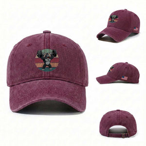 Fitness Lover Gift Washed Cotton Baseball Cap Powerlifting Gorilla Strength TS12 Washed Cap Universal Fit Burgundy Print Your Wear