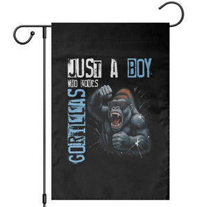 Just A Boy Who Loves Gorillas Garden Flag Gorilla Lover Gift TS12 Black Print Your Wear