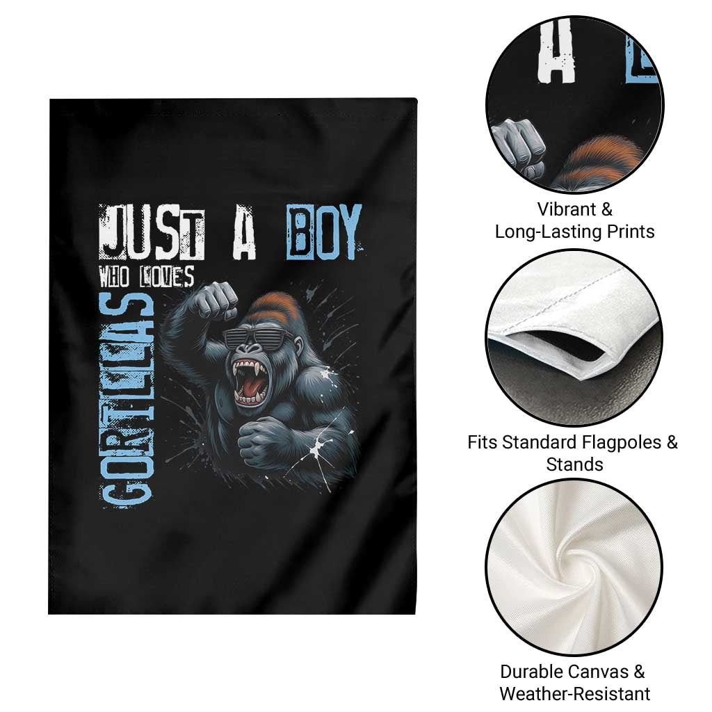 Just A Boy Who Loves Gorillas Garden Flag Gorilla Lover Gift TS12 Print Your Wear