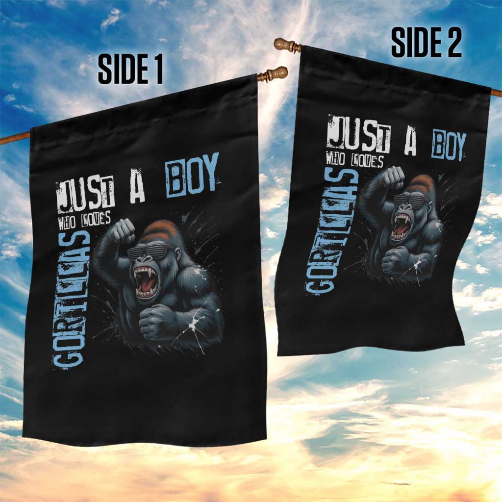 Just A Boy Who Loves Gorillas Garden Flag Gorilla Lover Gift TS12 Print Your Wear