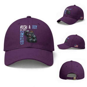 Just A Boy Who Loves Gorillas Baseball Cap Gorilla Lover Gift TS12 Baseball Cap Universal Fit Purple Print Your Wear