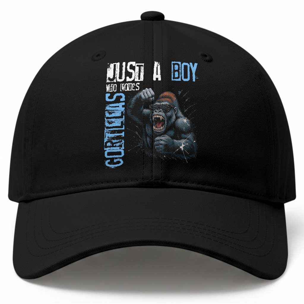 Just A Boy Who Loves Gorillas Baseball Cap Gorilla Lover Gift TS12 Print Your Wear