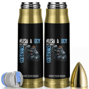 Just A Boy Who Loves Gorillas Bullet Tumbler Gorilla Lover Gift TS12 Black Print Your Wear