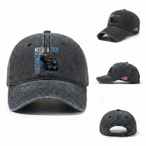 Just A Boy Who Loves Gorillas Washed Cotton Baseball Cap Gorilla Lover Gift TS12 Washed Cap Universal Fit Dark Gray Print Your Wear