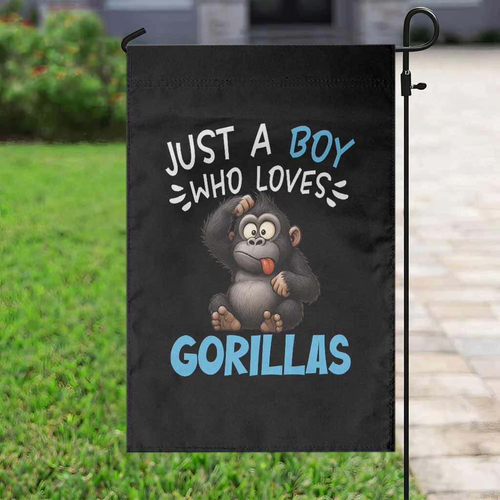 Funny Gorilla Lover Gift Garden Flag Just A Boy Who Loves Gorillas TS12 Print Your Wear