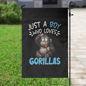 Funny Gorilla Lover Gift Garden Flag Just A Boy Who Loves Gorillas TS12 Print Your Wear