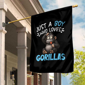 Funny Gorilla Lover Gift Garden Flag Just A Boy Who Loves Gorillas TS12 Print Your Wear
