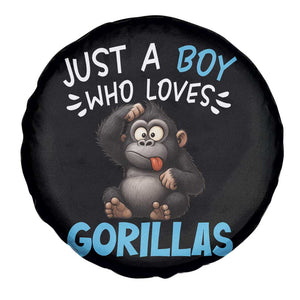 Funny Gorilla Lover Gift Spare Tire Cover Just A Boy Who Loves Gorillas TS12 Print Your Wear