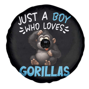 Funny Gorilla Lover Gift Spare Tire Cover Just A Boy Who Loves Gorillas TS12 Print Your Wear
