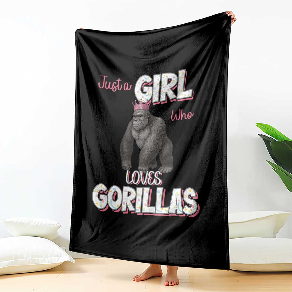 Gorilla Lover Gift Throw Blanket Just A Girl Who Loves Gorillas TS12 Print Your Wear