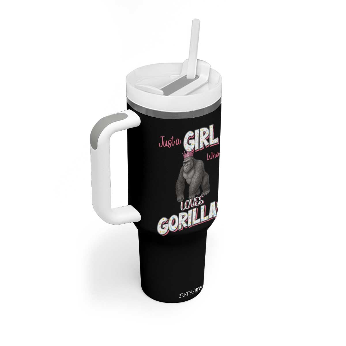 Gorilla Lover Gift Tumbler With Handle Just A Girl Who Loves Gorillas TS12 Print Your Wear