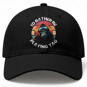 Funny Gorilla Lover Baseball Cap I’d Rather Be Playing Tag VR Game TS12 Print Your Wear