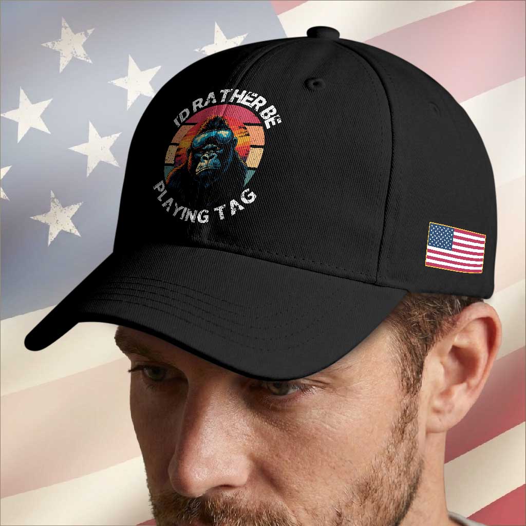 Funny Gorilla Lover Baseball Cap I’d Rather Be Playing Tag VR Game TS12 Print Your Wear