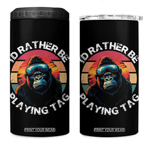 Funny Gorilla Lover 4 in 1 Can Cooler Tumbler Id Rather Be Playing Tag VR Game TS12 One Size: 16 oz Black Print Your Wear