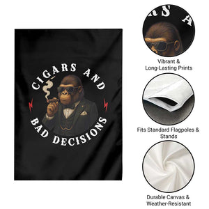 Cigars And Bad Decisions Garden Flag Funny Gorilla Gift TS12 Print Your Wear