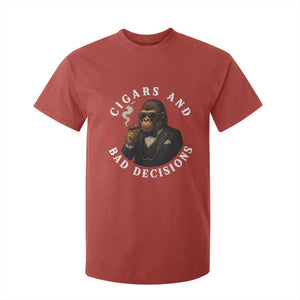 Cigars And Bad Decisions T Shirt For Kid Funny Gorilla Gift TS12 Red Print Your Wear
