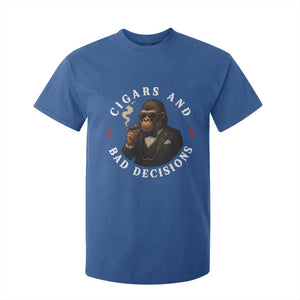 Cigars And Bad Decisions T Shirt For Kid Funny Gorilla Gift TS12 Royal Blue Print Your Wear