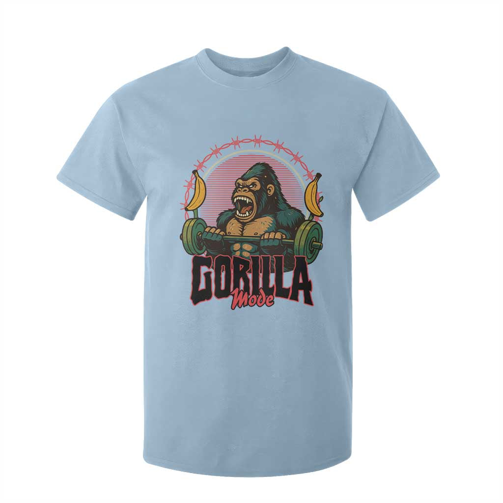 Fitness Lover Gift T Shirt For Kid Gorilla Mode TS12 Light Blue Print Your Wear