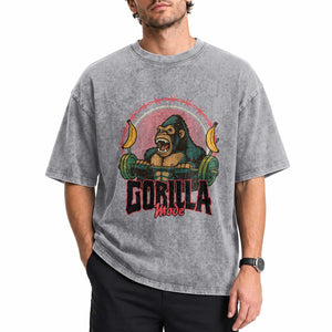 Fitness Lover Gift Washed Cotton T-Shirt Gorilla Mode