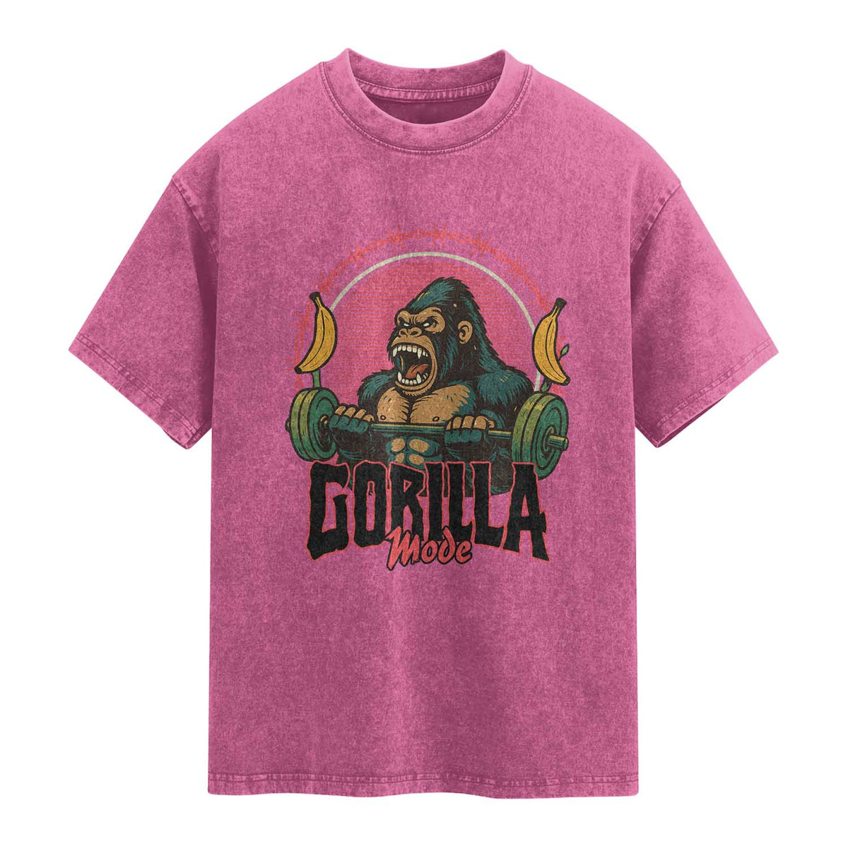 Fitness Lover Gift Washed Cotton T-Shirt Gorilla Mode