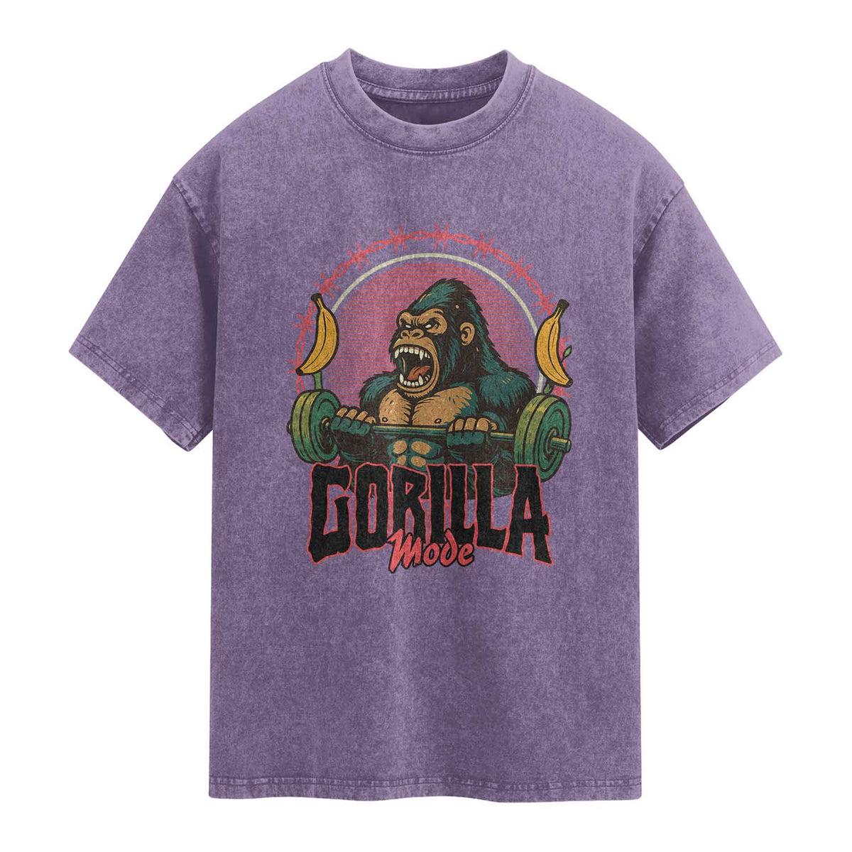 Fitness Lover Gift Washed Cotton T-Shirt Gorilla Mode