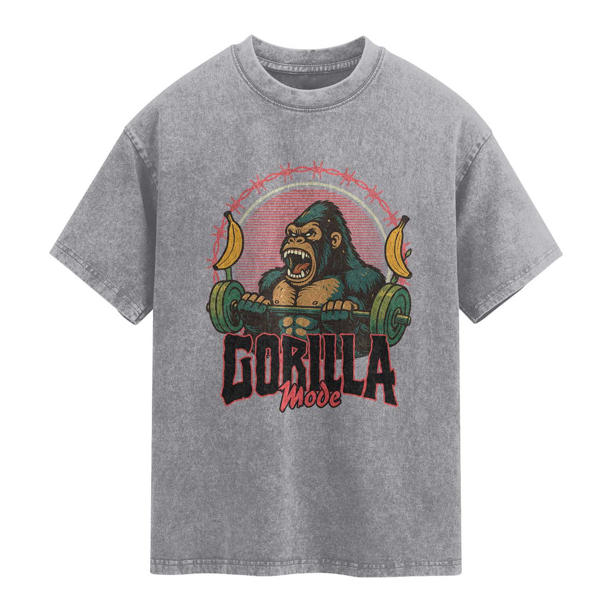 Fitness Lover Gift Washed Cotton T-Shirt Gorilla Mode