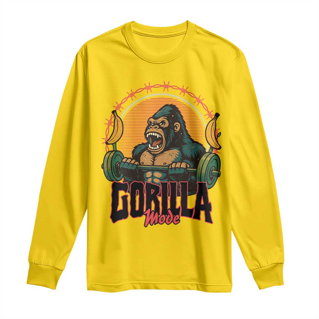 Fitness Lover Gift Long Sleeve Shirt Gorilla Mode TS12 Daisy Print Your Wear