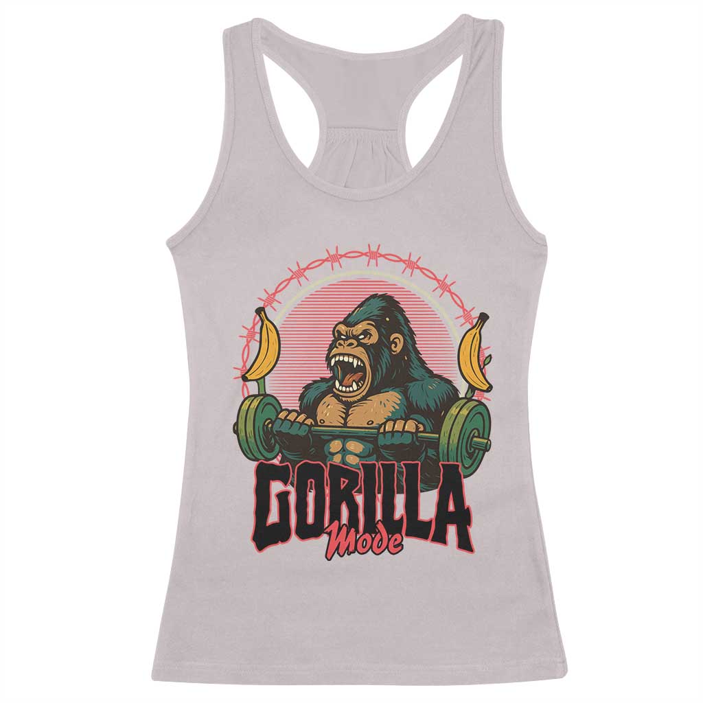 Fitness Lover Gift Racerback Tank Top Gorilla Mode TS12 Ice Gray Print Your Wear