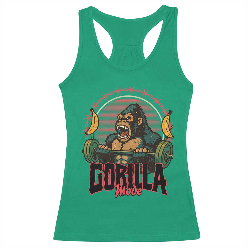 Fitness Lover Gift Racerback Tank Top Gorilla Mode TS12 Irish Green Print Your Wear