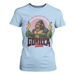 Fitness Lover Gift T Shirt For Women Gorilla Mode TS12 Light Blue Print Your Wear