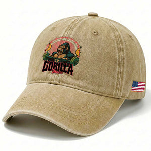 Fitness Lover Gift Washed Cotton Baseball Cap Gorilla Mode TS12 Print Your Wear