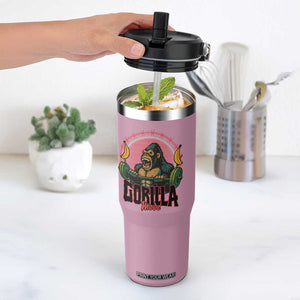 Fitness Lover Gift Flip Straw Tumbler Gorilla Mode TS12 One Size: 30 oz Light Pink Print Your Wear