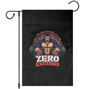 Zero Excuses Garden Flag Gorilla Fitness Lover Gift TS12 Black Print Your Wear