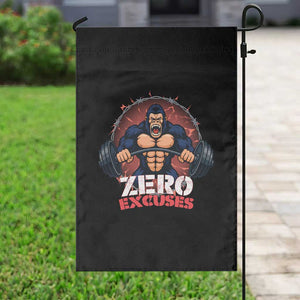 Zero Excuses Garden Flag Gorilla Fitness Lover Gift TS12 Print Your Wear