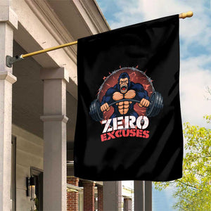 Zero Excuses Garden Flag Gorilla Fitness Lover Gift TS12 Print Your Wear