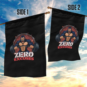 Zero Excuses Garden Flag Gorilla Fitness Lover Gift TS12 Print Your Wear