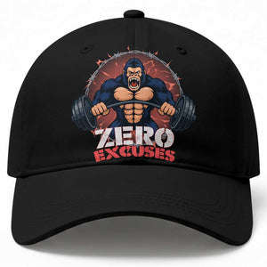 Zero Excuses Baseball Cap Gorilla Fitness Lover Gift TS12 Print Your Wear