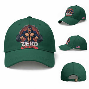 Zero Excuses Baseball Cap Gorilla Fitness Lover Gift TS12 Baseball Cap Universal Fit Irish Green Print Your Wear
