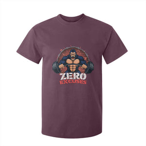 Zero Excuses T Shirt For Kid Gorilla Fitness Lover Gift TS12 Maroon Print Your Wear