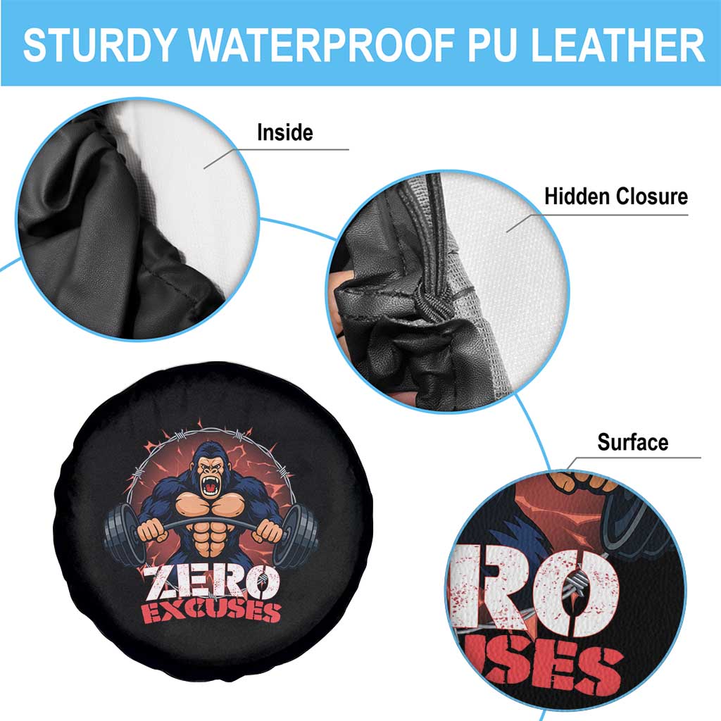 Zero Excuses Spare Tire Cover Gorilla Fitness Lover Gift TS12 Print Your Wear