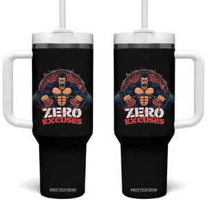 Zero Excuses Tumbler With Handle Gorilla Fitness Lover Gift TS12 One Size: 40 oz Black Print Your Wear