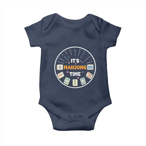 It Is Mahjong Time Baby Onesie Gambling Chinese Gift TS12 Navy Print Your Wear