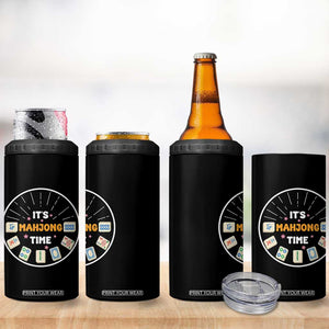 It Is Mahjong Time 4 in 1 Can Cooler Tumbler Gambling Chinese Gift TS12 Print Your Wear